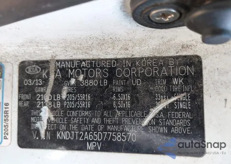 2013 Kia Soul + z USA, uszkodzony, nr VIN KNDJT2A65D7758570